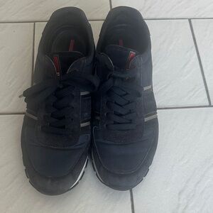 Prada Navy Suede & Fabric Men's Sneakers